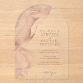 Rose Gold Moderne abstrakte Hochzeit Acryleinladungen (Vorderseite)