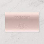 Rose Gold Moderne Beauty und Makeup Visitenkarte (Rückseite)