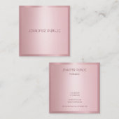 Rose Gold Moderne Berufliche Vorlage Elegant Quadratische Visitenkarte (Vorne/Hinten)
