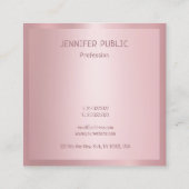 Rose Gold Moderne Berufliche Vorlage Elegant Quadratische Visitenkarte (Rückseite)