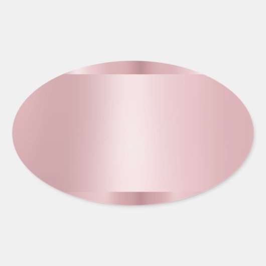 Rose Gold Moderne Blank Template Elegant Trendy Ovaler Aufkleber (Vorderseite)