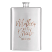 Rose Gold Moderne Brautmutter Flachmann (Vorderseite)