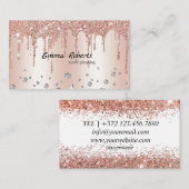 Rose Gold Moderne Business Card Visitenkarte (Vorne/Hinten)