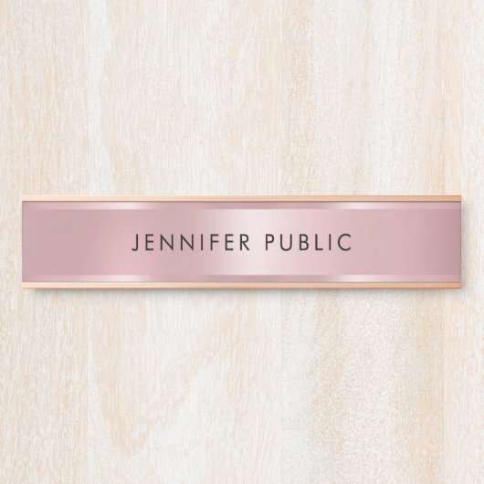 Rose Gold Moderne Elegante Glamour Vorlage Türschild (Vorderseite )