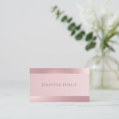 Rose Gold Moderne elegante Vorlage Visitenkarte (Stehend Vorderseite)