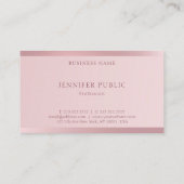 Rose Gold Moderne elegante Vorlage Visitenkarte (Rückseite)