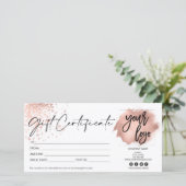 Rose Gold Moderne Geschenkgutschrift Logo hinzufüg (Stehend Vorderseite)