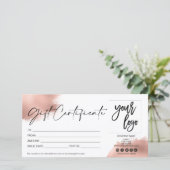 Rose Gold Moderne Geschenkgutschrift Logo hinzufüg (Stehend Vorderseite)