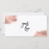 Rose Gold Moderne Geschenkgutschrift Logo hinzufüg (Rückseite)