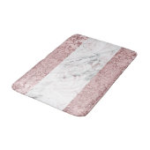Rose Gold Moderne Glam Marmor & Glitzer Dekorativ Badematte (Schrägansicht)