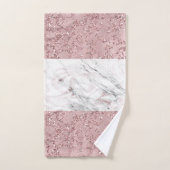 Rose Gold Moderne Glam Marmor & Glitzer Dekorativ Badhandtuch Set (Handtuch)