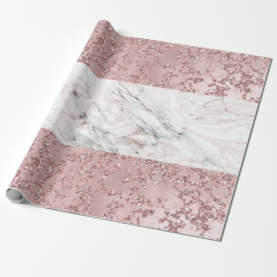 Rose Gold Moderne Glam Marmor & Glitzer Dekorativ Geschenkpapier