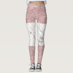 Rose Gold Moderne Glam Marmor & Glitzer Dekorativ Leggings<br><div class="desc">Leggings</div>
