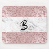 Rose Gold Moderne Glam Marmor & Glitzer Dekorativ Mousepad (Vorne)