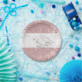 Rose Gold Moderne Glam Marmor & Glitzer Dekorativ Pappteller (Party)