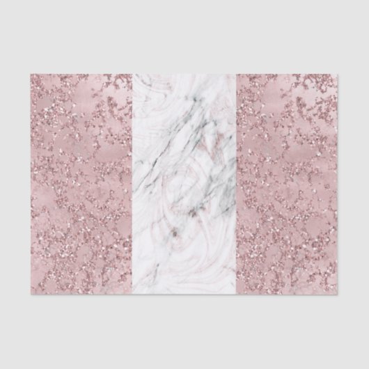 Rose Gold Moderne Glam Marmor & Glitzer Dekorativ Seidenpapier (Vorderseite)
