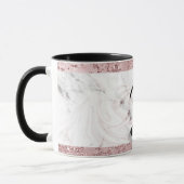 Rose Gold Moderne Glam Marmor & Glitzer Dekorativ Tasse (Links)