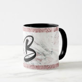 Rose Gold Moderne Glam Marmor & Glitzer Dekorativ Tasse (VorderseiteRechts)