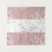 Rose Gold Moderne Glam Marmor & Glitzer Dekorativ Wandteppich (Vorderseite)