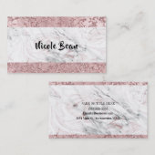 Rose Gold Moderne Glam Marmor & Glitzer Glamour Visitenkarte (Vorne/Hinten)