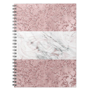 Rose Gold Moderne Glamour Marmor & Glitter Dekorat Notizblock