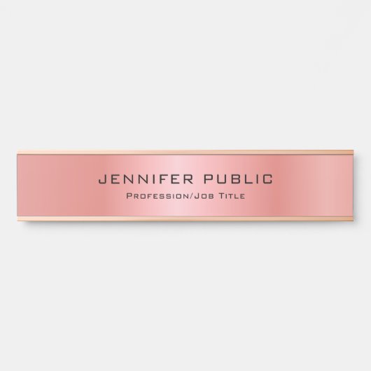 Rose Gold Moderne Glamour Vorlage Elegant Türschild (Vorderseite )
