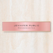 Rose Gold Moderne Glamour Vorlage Elegant Türschild (Vorderseite )
