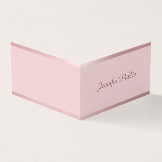 Rose Gold Moderne handgeschriebene Skriptnamen Ele Visitenkarten (Vorderseite)