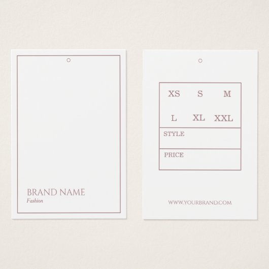 Rose Gold Moderne Hang Tags (Vorne & Hinten)