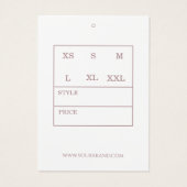 Rose Gold Moderne Hang Tags (Rückseite)