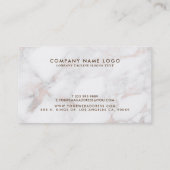 Rose-Gold Moderne Imitate Marmorstein Visitenkarte (Rückseite)