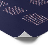 Rose Gold Moderne Kalligrafie Sitzplatzsuche DIYba Poster (Ecke)