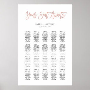 Rose Gold Moderne Messe Hochzeitskarte Poster