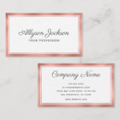 Rose Gold Moderne Minimal Visitenkarte (Vorne/Hinten)