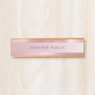 Rose Gold Moderne Minimalistische Elegant-Vorlage Türschild