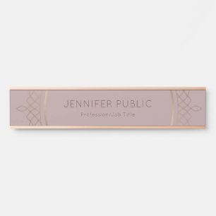 Rose Gold Moderne Minimalistische Vorlage Elegant Türschild