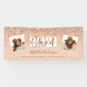 Rose Gold Moderne Multi-Foto stilvoller Abschluss Banner (Horizontal)