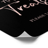 Rose Gold Moderne Pinselstriche Bar Poster (Ecke)