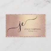 Rose Gold Moderne Script Monogram Chic Visitenkarte (Vorderseite)