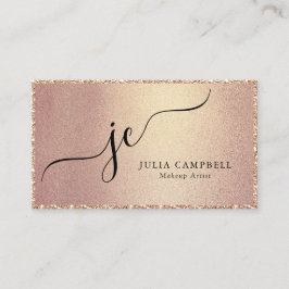 Rose Gold Moderne Script Monogram Chic Visitenkarte
