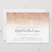 Rose Gold Moderne Stilparty laden ein Einladung (Rückseite)