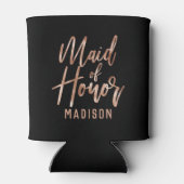 Rose Gold Moderne Typografie Hochzeitsszene Trauze Dosenkühler (Rückseite)