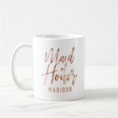 Rose Gold Moderne Typografie Hochzeitsszene Trauze Kaffeetasse (Links)