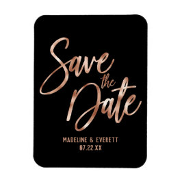 Rose Gold Moderne Typografie Save the Date Hochzei Magnet