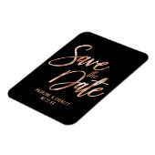 Rose Gold Moderne Typografie Save the Date Hochzei Magnet (Linke Seite)
