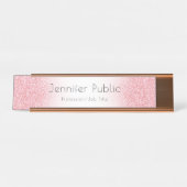 Rose Gold Moderne Vorlage Beruflich Trendy Schreibtischnamensplakette (Vorderseite )