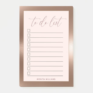 Rose Gold Moderne zu tun Liste Personalisiert Post-it Klebezettel