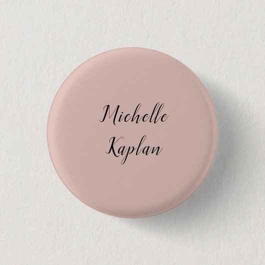 Rose Gold Moderner Beruflicher Exklusivname Button (Vorderseite)