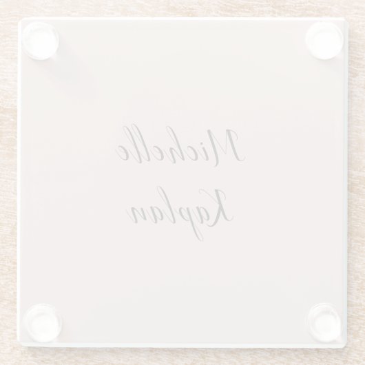 Rose Gold Moderner Beruflicher Exklusivname Glasuntersetzer (Rückseite)