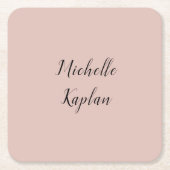 Rose Gold Moderner Beruflicher Exklusivname Rechteckiger Pappuntersetzer (Vorderseite)